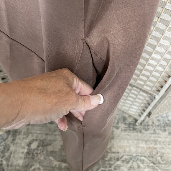 ODODOS Modal Soft Loose Tank Dress Medium Espresso Kangaroo Pocket Casual NEW - Picture 4 of 7